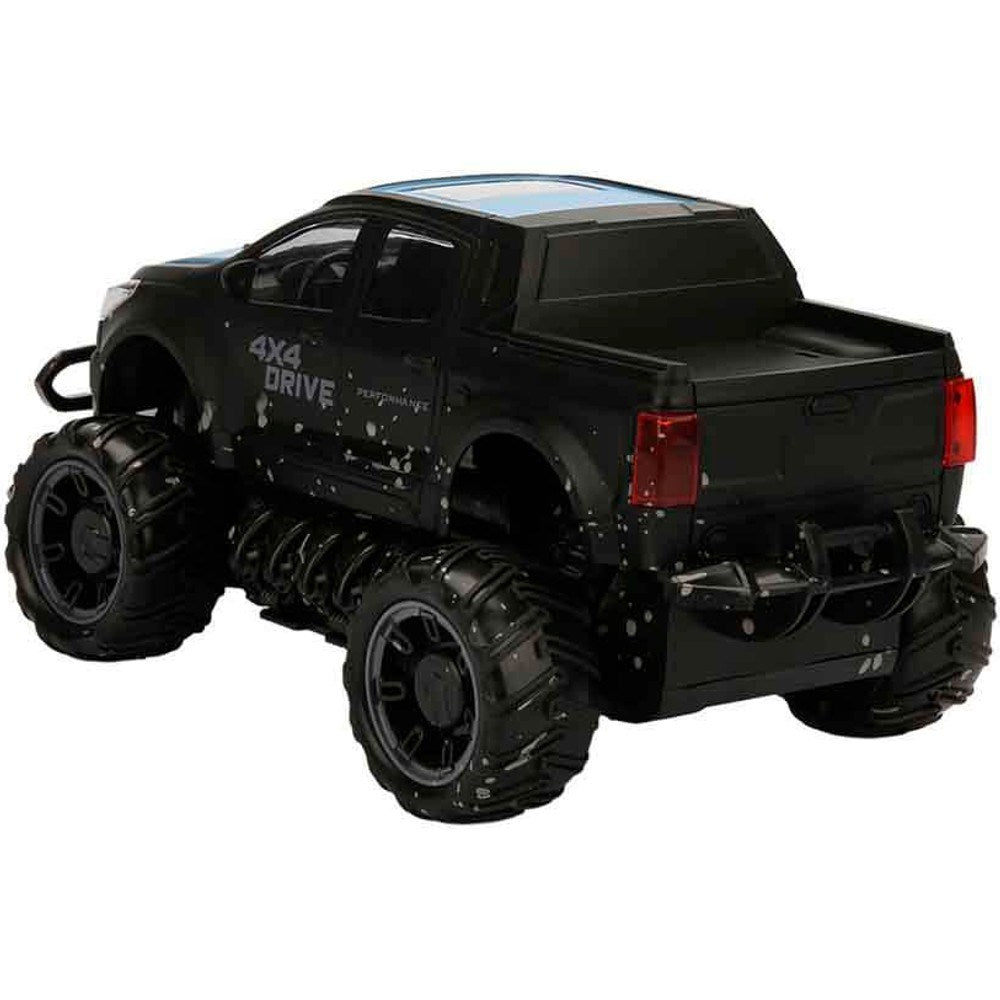 Crazon 4x4 Crazy Off-Road Uzaktan Kumandalı Araba Siyah Mavi arka görünüm, büyük lastikler ve güçlü tasarım ile.