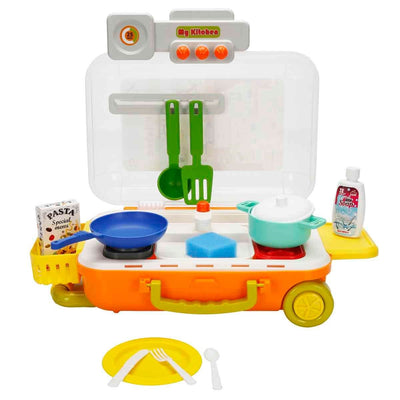 Little Chef Çekçekli Bavul Mutfak Seti 24 Parça