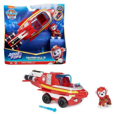 Paw Patrol Aqua Pups Temalı Araçlar Marshall, 6065229-06, 778988435571, Spin Master, Roket Oyuncak