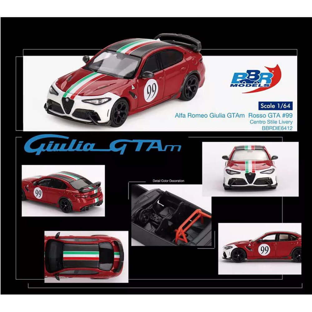 BBR 1:64 Alfa Romeo Giulia GTAm Rosso GTA #99 Centro Stile Livery