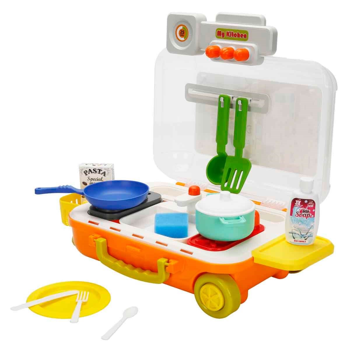 Little Chef Çekçekli Bavul Mutfak Seti 24 Parça