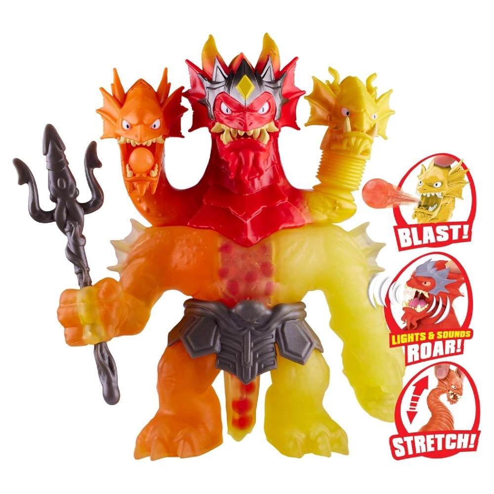 Goojitzu Stretch Strikers King Hydra Figürü GJT56000 | 3 Başlı Işıklı, Sesli ve Top Fırlatmalı Süper Esnek Kahraman 4 Yaş ve Üzeri Çocuklar İçin