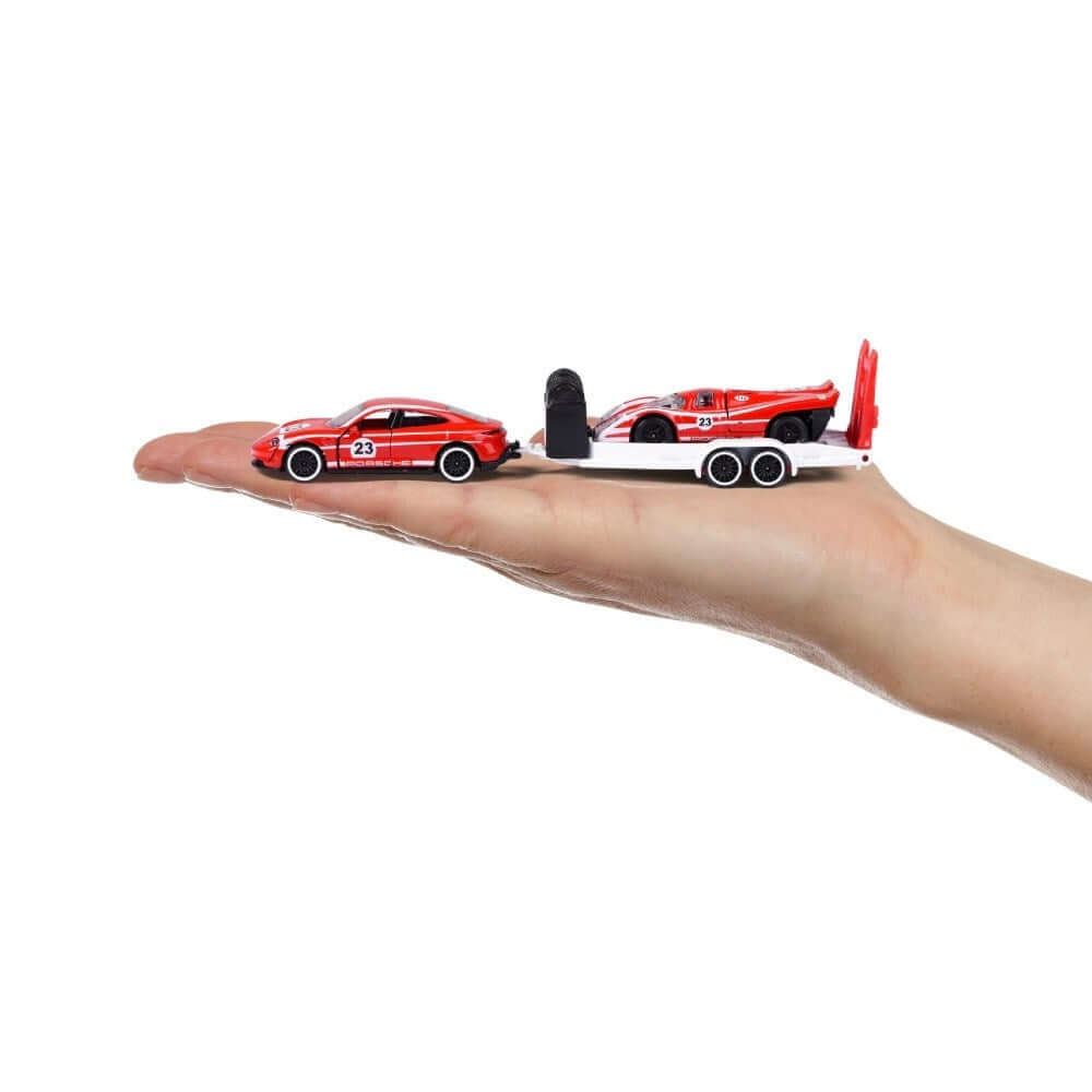 Majorette Porsche Edition Race Trailer Taycan Turbo S + 917