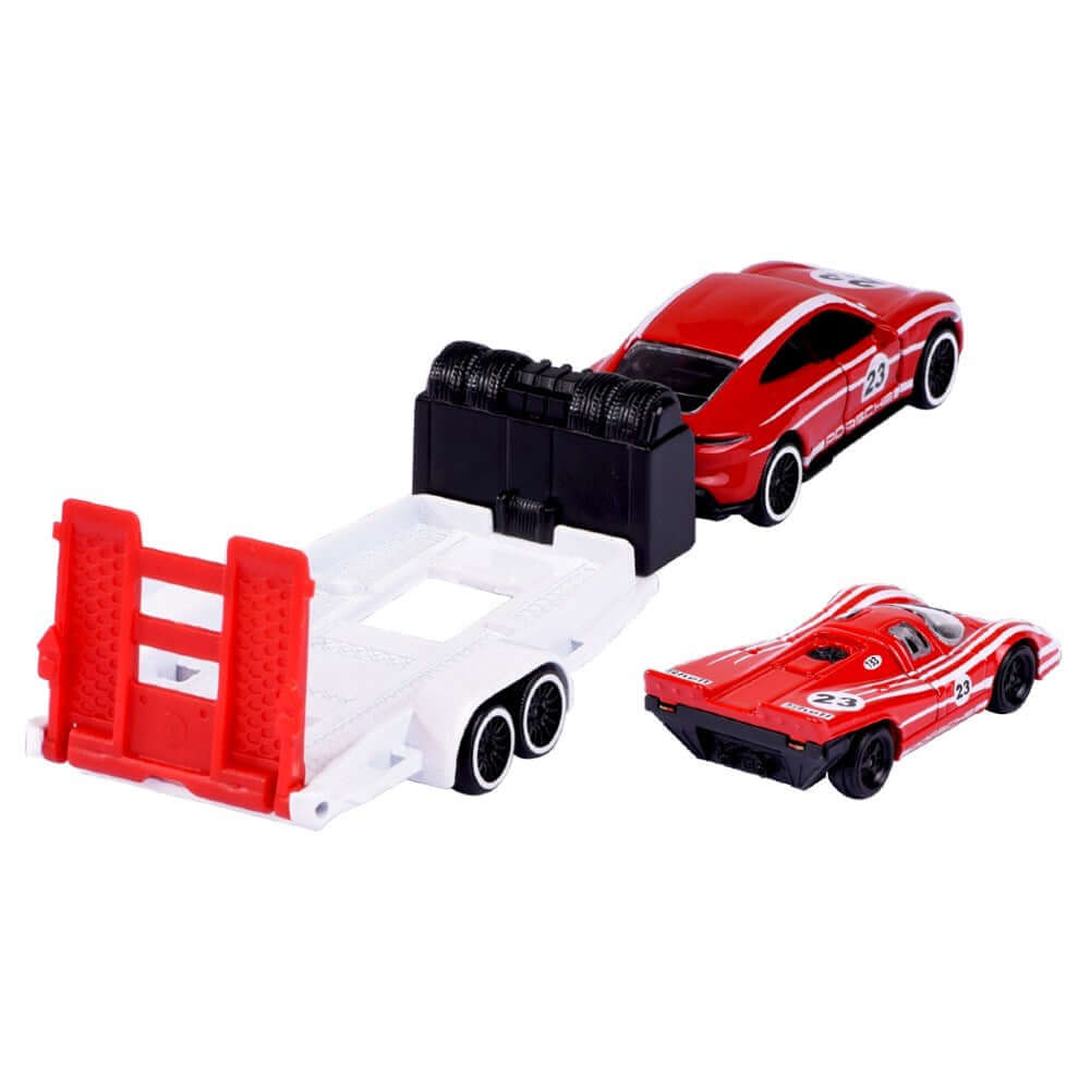 Majorette Porsche Edition Race Trailer Taycan Turbo S + 917