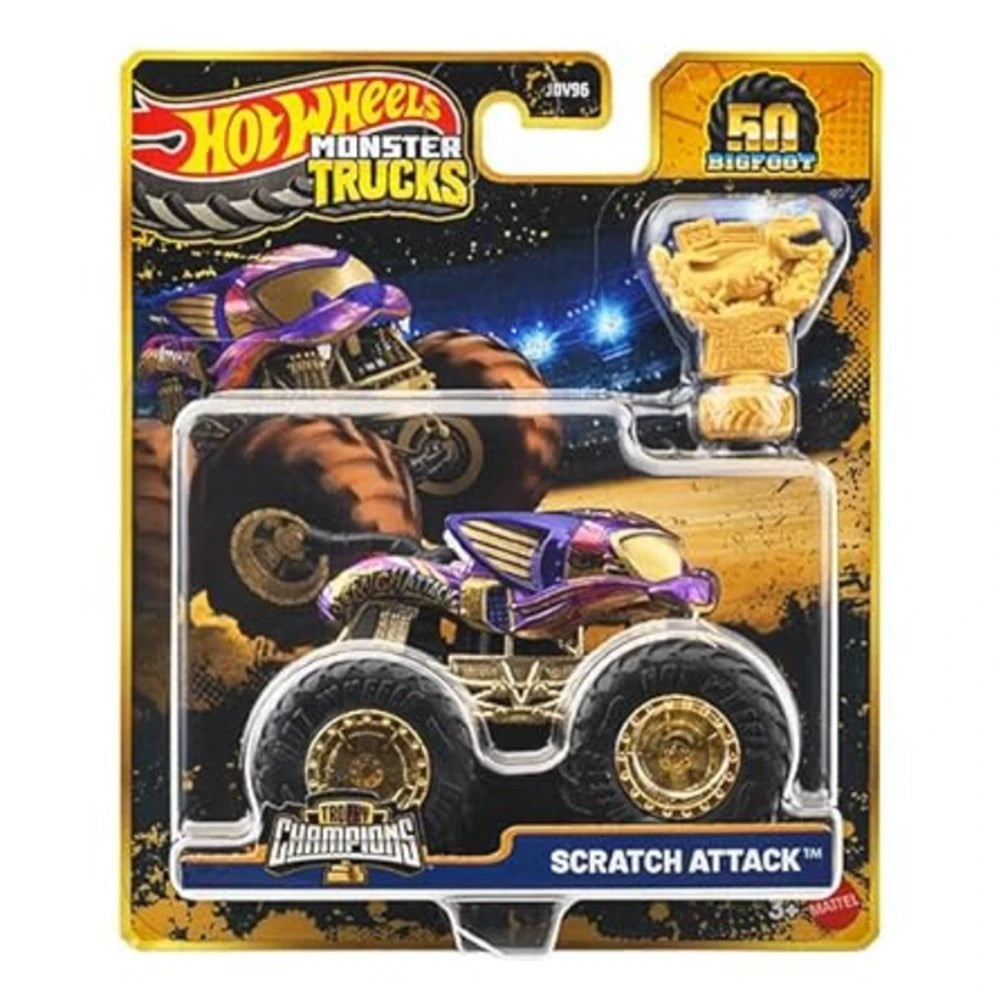 Hot Wheels Monster Trucks Trophy Champions Scratch Attack