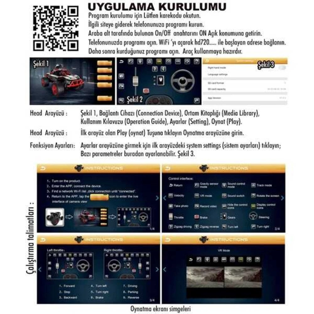 Syrcar FPV Racing Uzaktan Kumandalı Kameralı Off-Road Araba