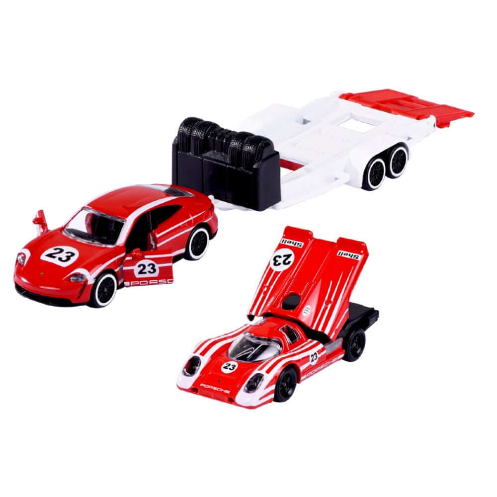 Majorette Porsche Edition Race Trailer Taycan Turbo S + 917