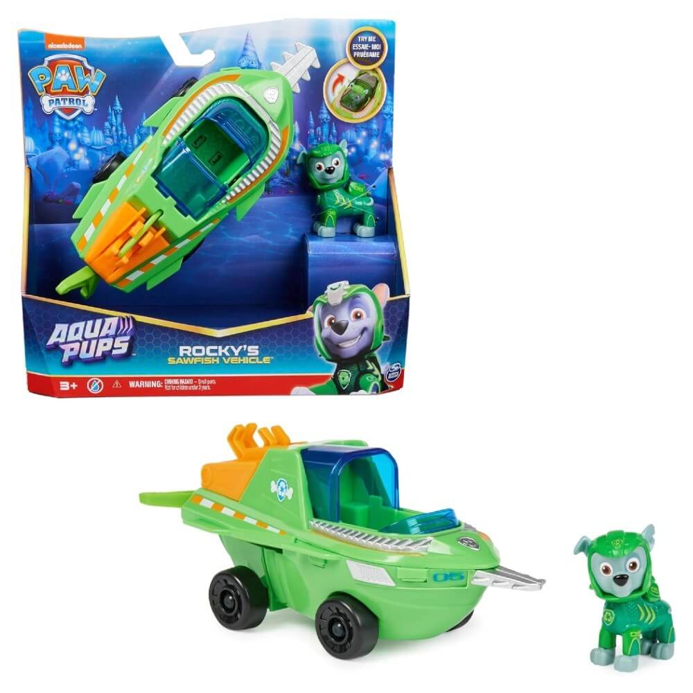 Paw Patrol Aqua Pups Temalı Araçlar Rocky 6065229-03 778988435571 Spin Master Roket Oyuncak