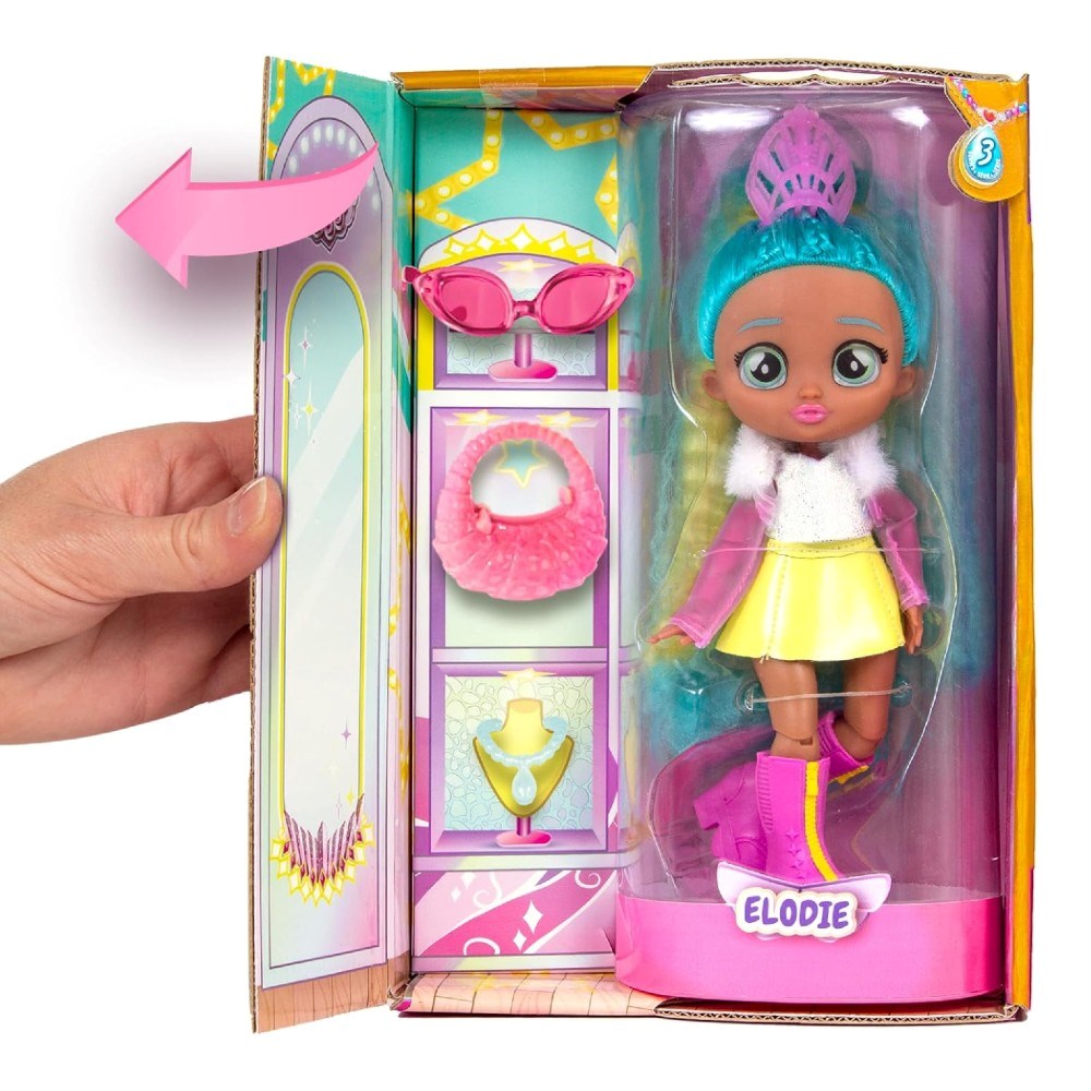 Cry Babies BFF Bebekler S3 Elodie 21 cm Gardırop Kutulu Moda Bebeği