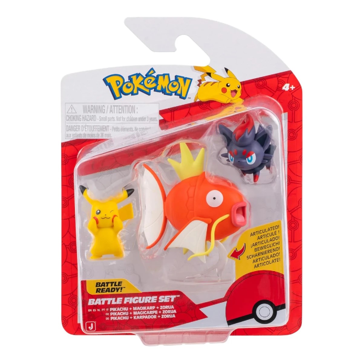 Pokemon Battle 3'lü Figür Seti - Pikachu, Magikarp & Zorua