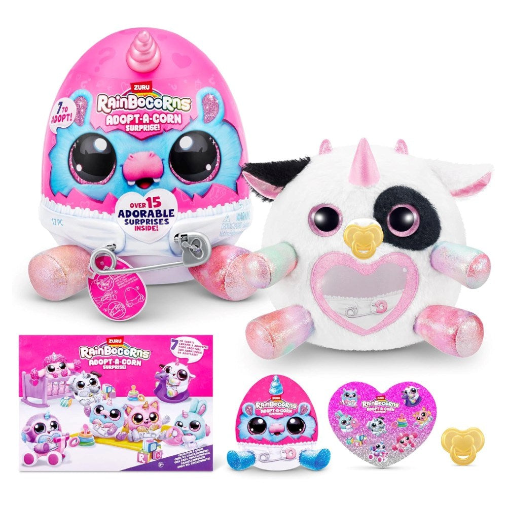 Rainbocorns Adaptacorn Sevimli Sürpriz Yavru Melly-Moo | 3 Yaş ve Üzeri Kız Çocukları İçin 15+ Sürprizli Peluş Yumurta Seti