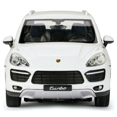 Rastar Porsche Cayenne Turbo Uzaktan Kumandalı Araba beyaz renkli detaylı modelin ön görünümü.