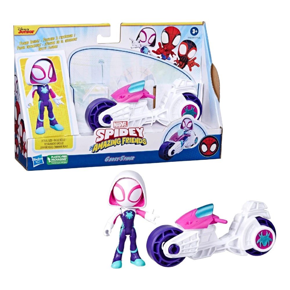Spidey And His Amazing Friends Motosiklet ve Figür Ghost-Spider