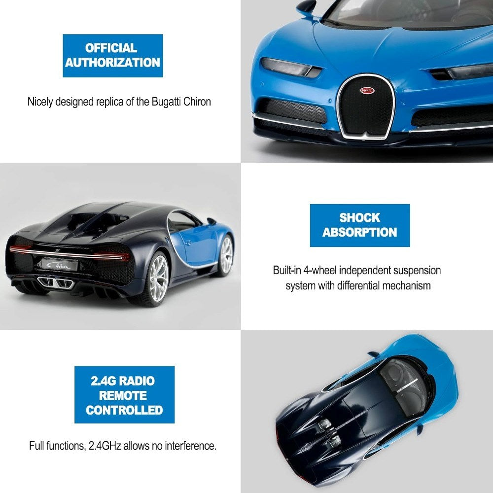 Rastar Bugatti Chiron Uzaktan Kumandalı Araba Mavi