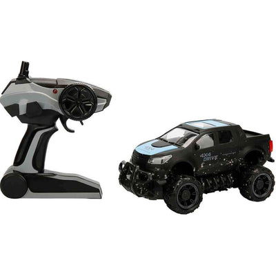 Crazon 4x4 Crazy Off-Road Uzaktan Kumandalı Araba Siyah Mavi ve uzaktan kumanda görüntüsü.
