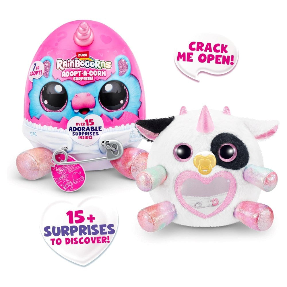 Rainbocorns Adaptacorn Sevimli Sürpriz Yavru Melly-Moo | 3 Yaş ve Üzeri Kız Çocukları İçin 15+ Sürprizli Peluş Yumurta Seti