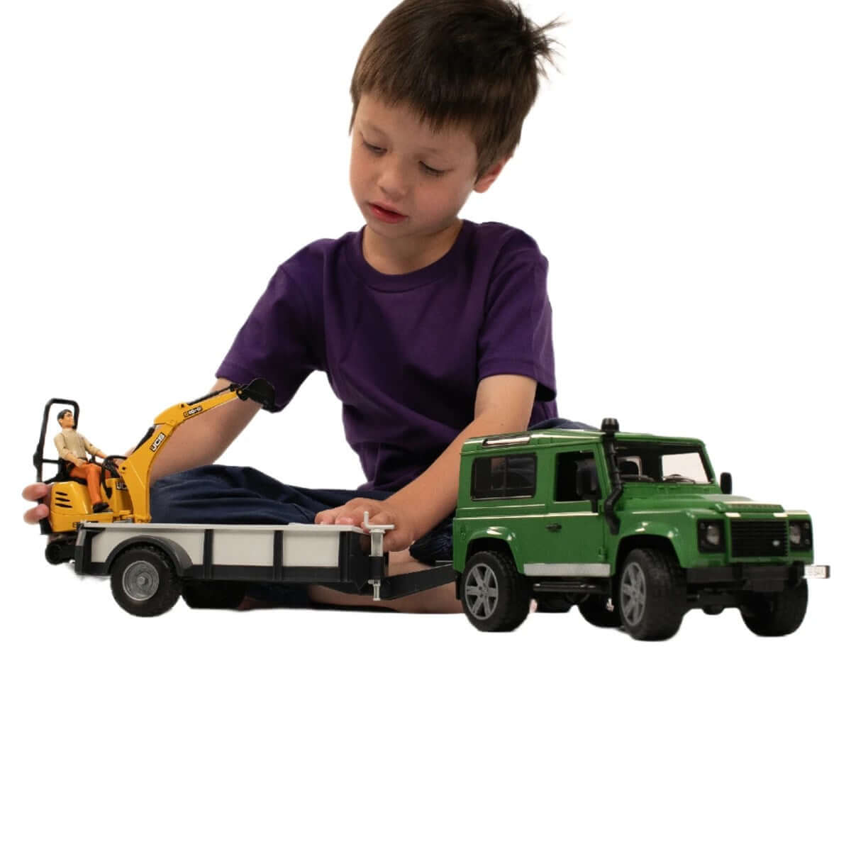 Bruder Land Rover Arazi Aracı & Jcb Mini Kazıcı BR02593
