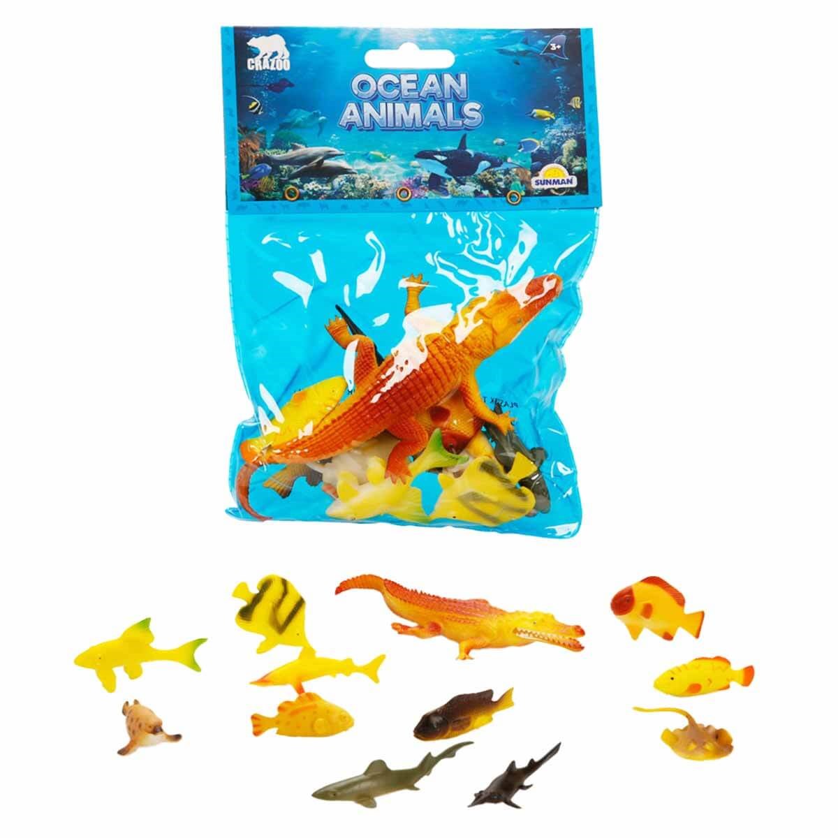 Crazoo Okyanus Hayvanları Poşetli Hayvan Oyun Seti Timsah