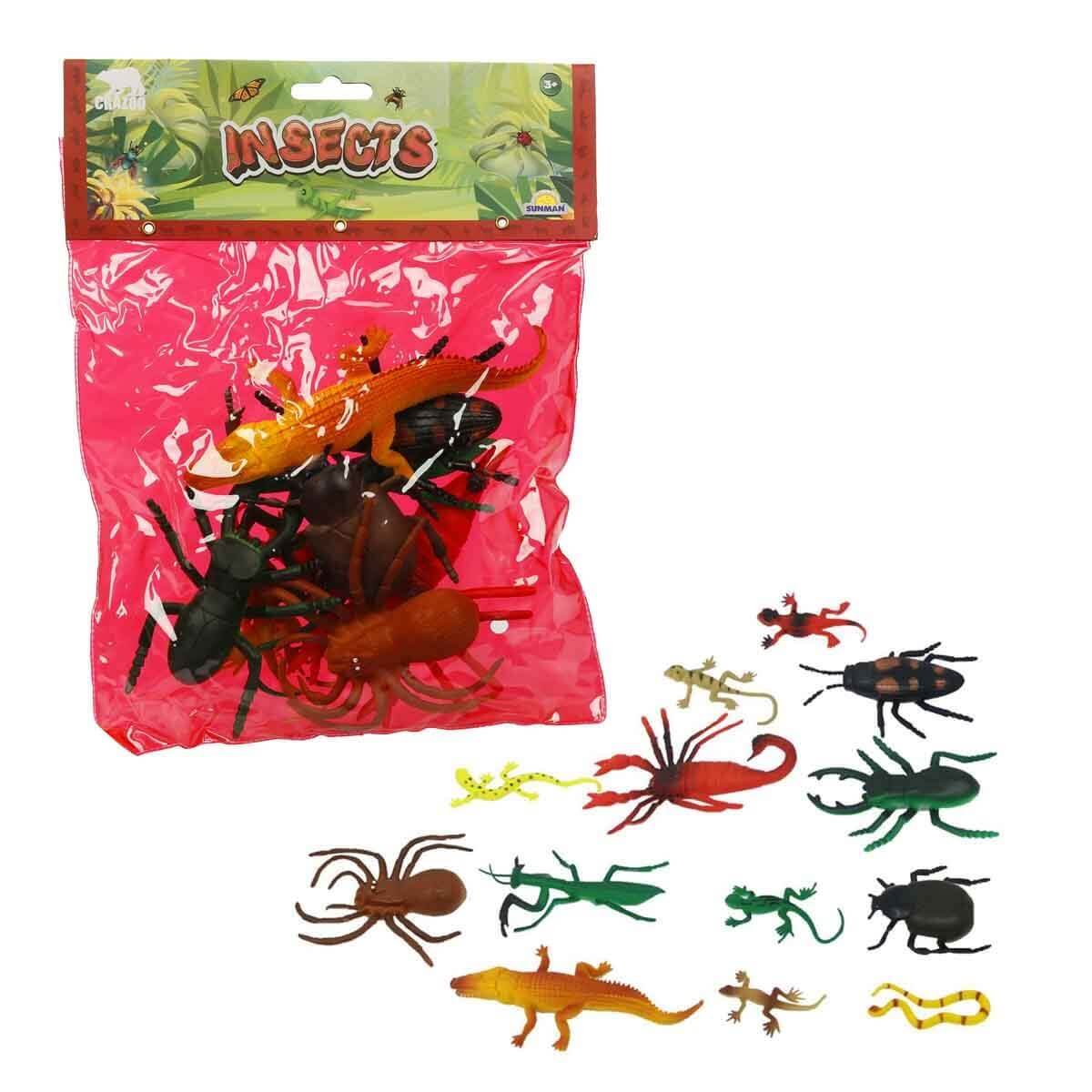 Crazoo Sürüngenler ve Böcekler Poşetli Figür Seti