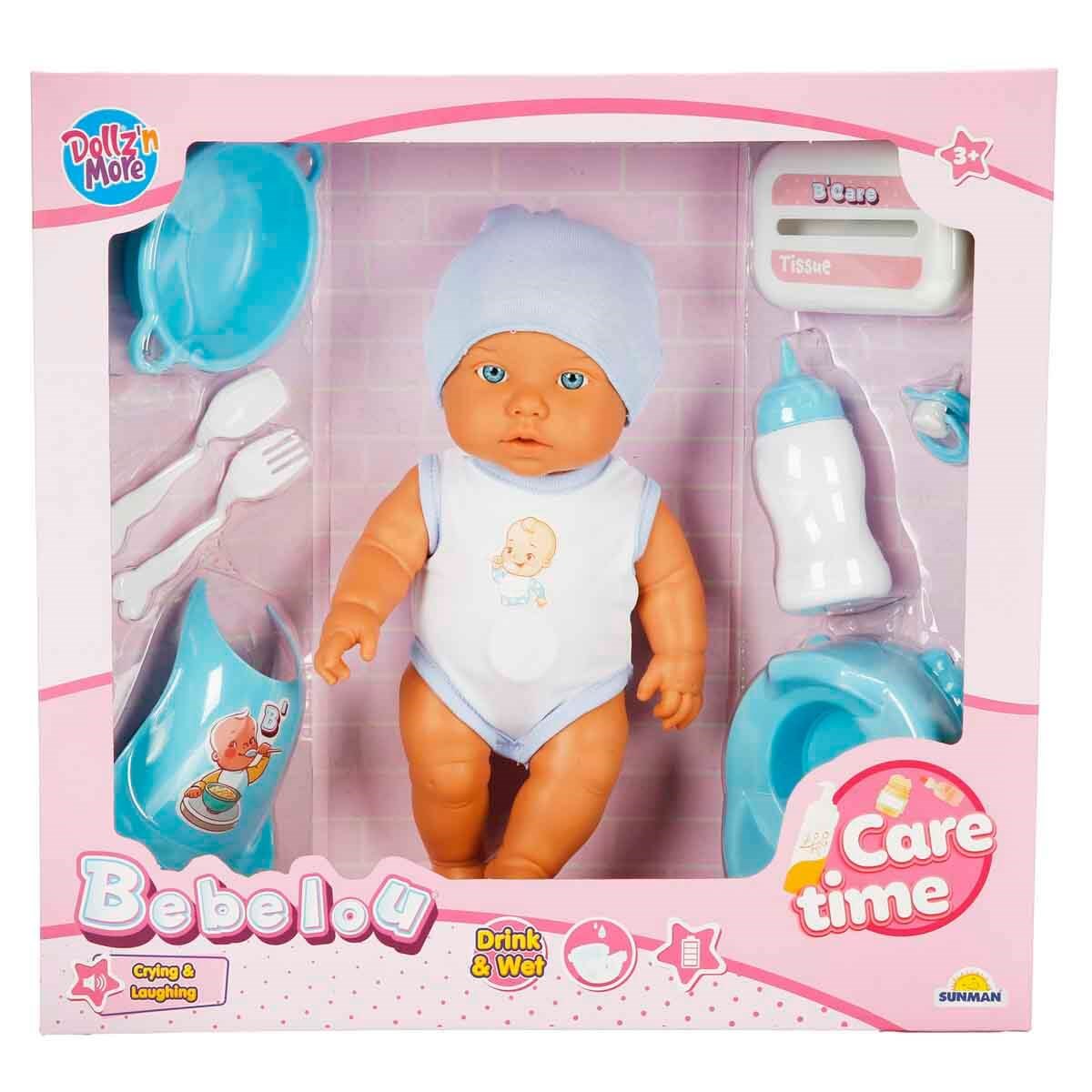Dollz n More Bebelou Sesli Care Time Oyun Seti 32 Cm Mavi