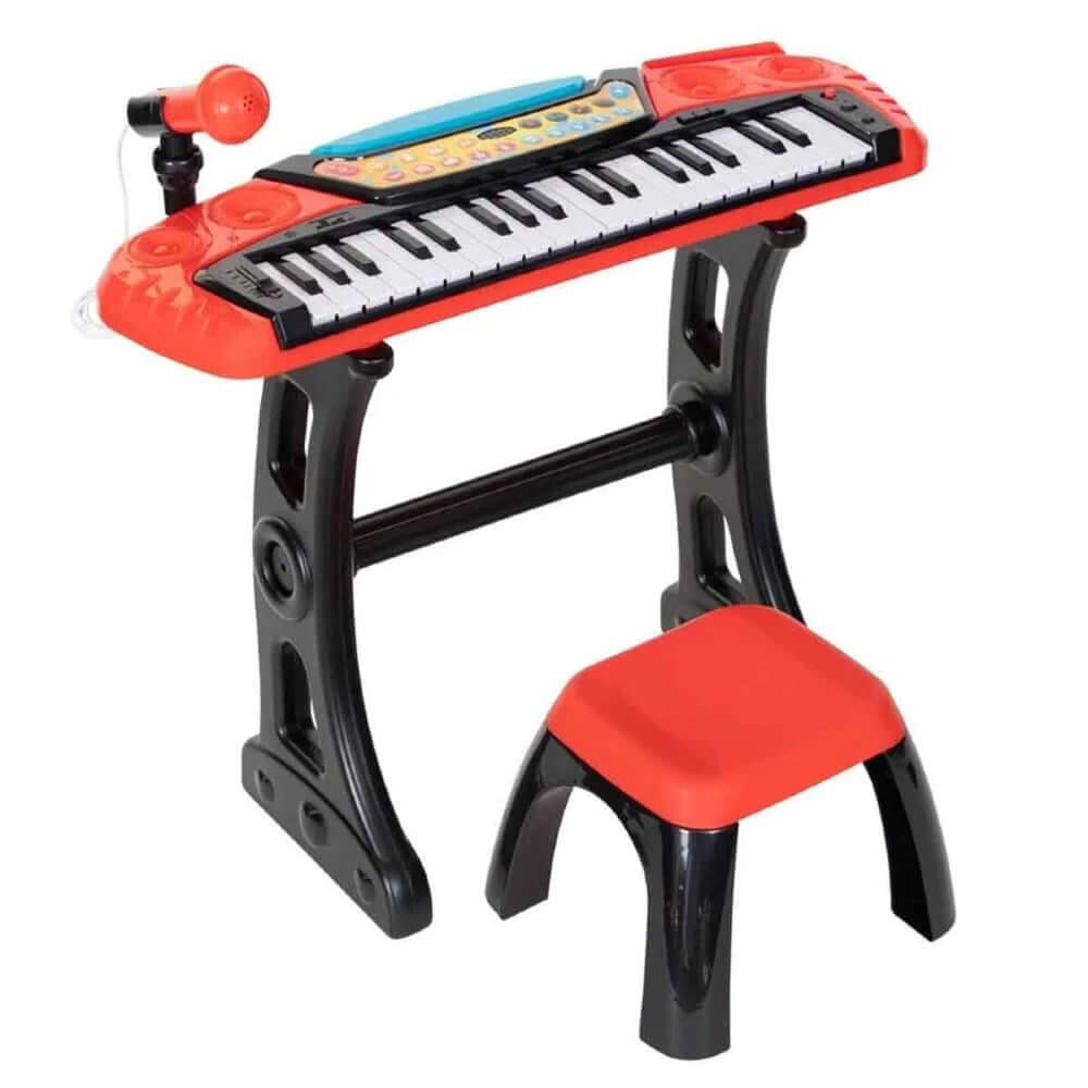 Eccho Müzikli ve Işıklı Mikrofonlu Elektronik Tabureli Org