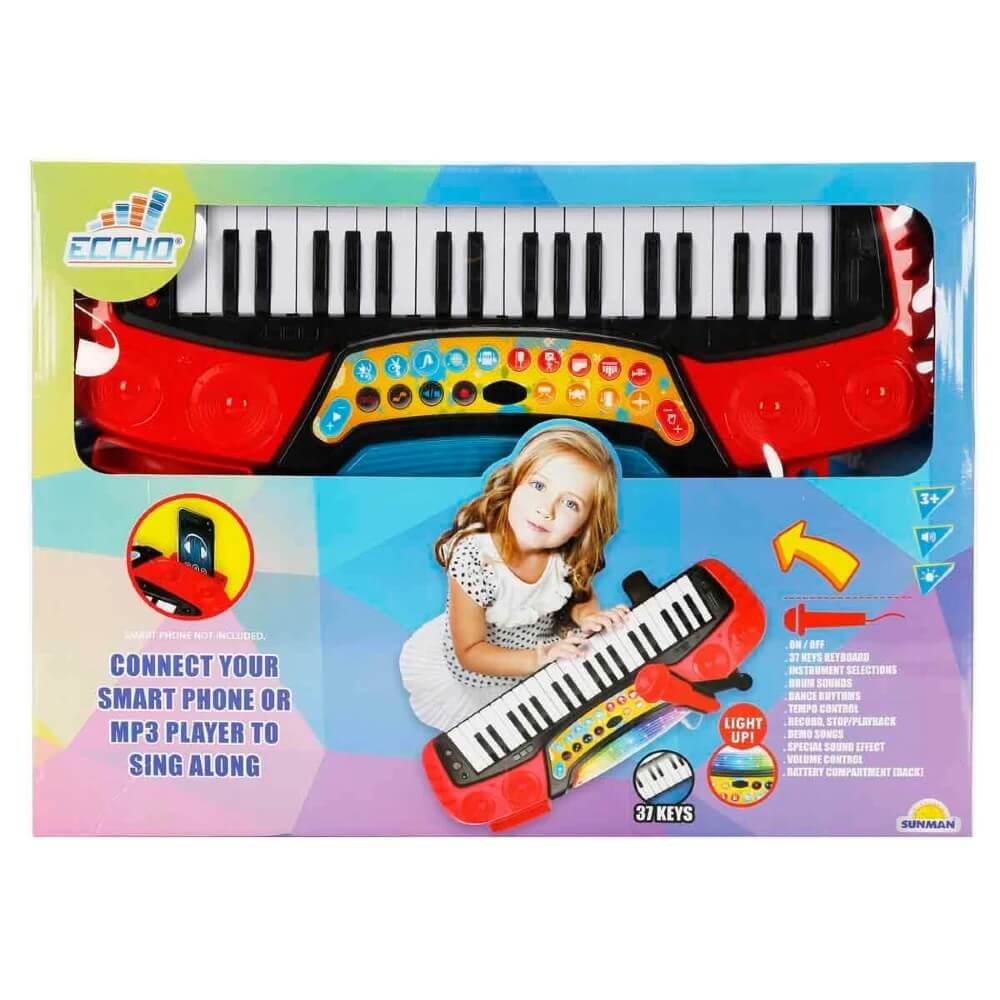 Eccho Müzikli ve Işıklı Mikrofonlu Elektronik Tabureli Org