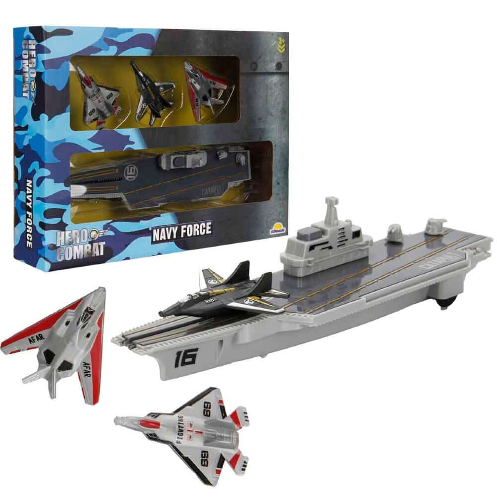 Hero Combat Asker Oyun Seti Jet Uçak Gemisi 4 Parça