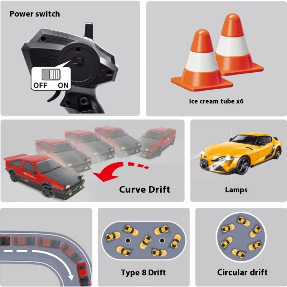 Hstar Uzaktan Kumandalı Işıklı Drift Arabası Supra Kırmızı