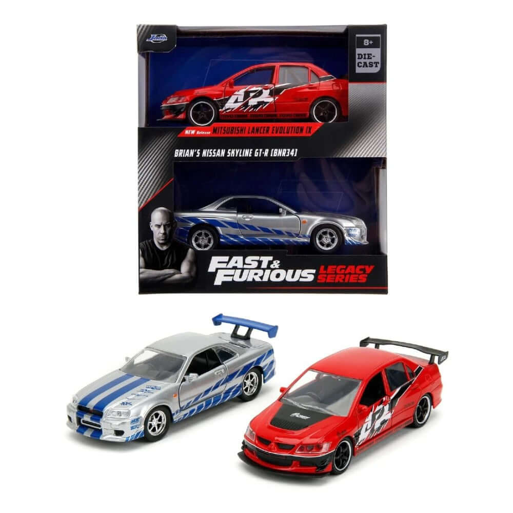 Jada Fast & Furious 2'li Araç Lancer Evo IX & Skyline GTR R34