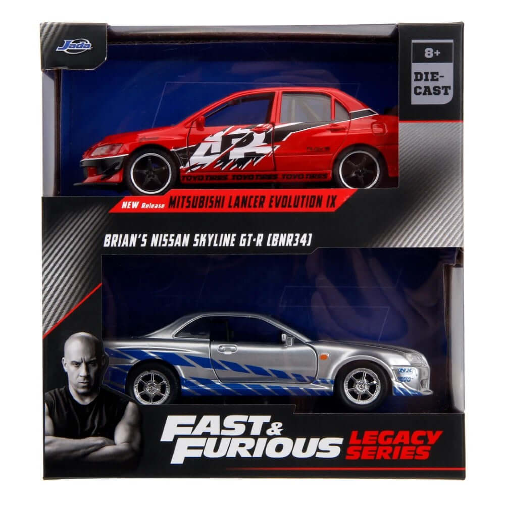 Jada Fast & Furious 2'li Araç Lancer Evo IX & Skyline GTR R34
