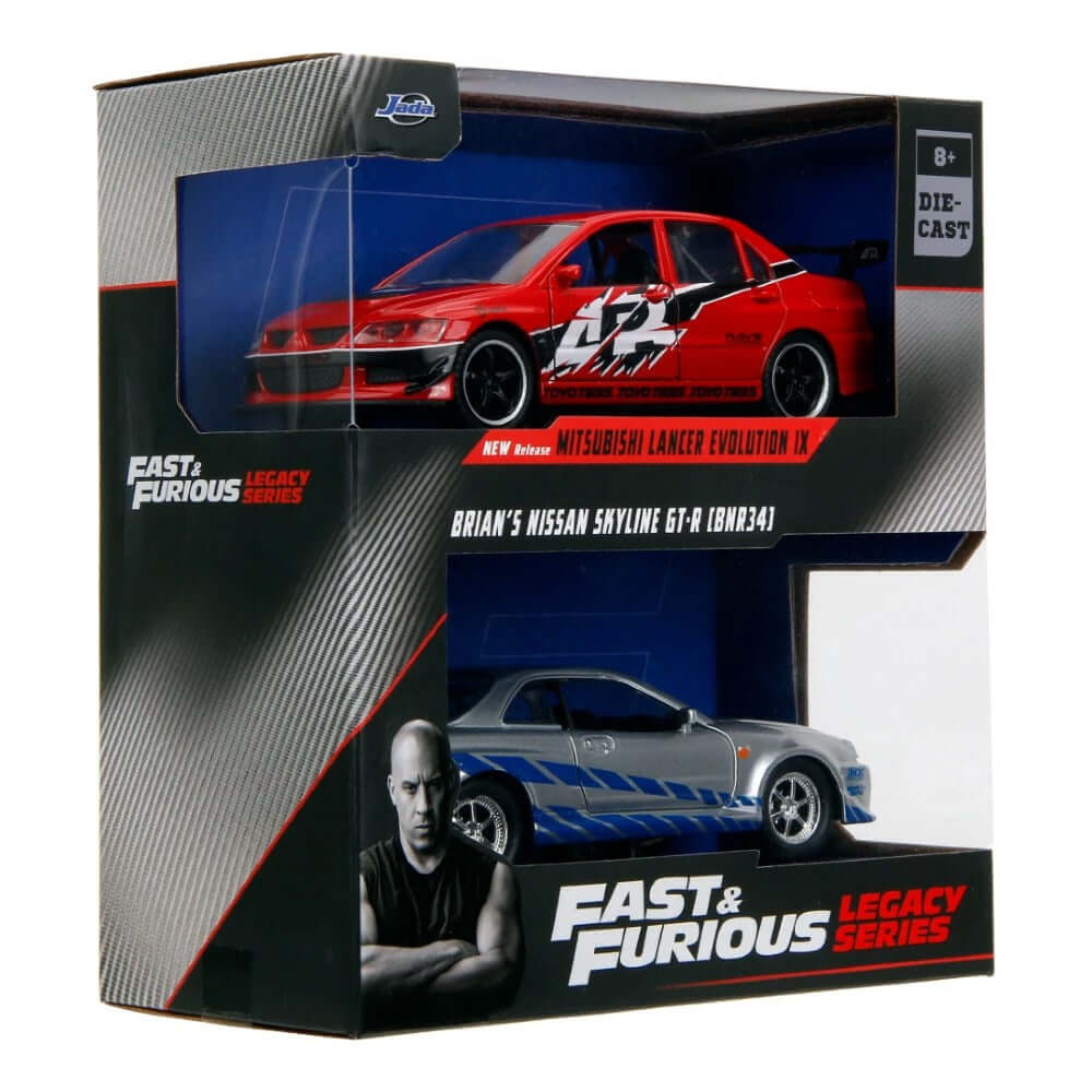 Jada Fast & Furious 2'li Araç Lancer Evo IX & Skyline GTR R34