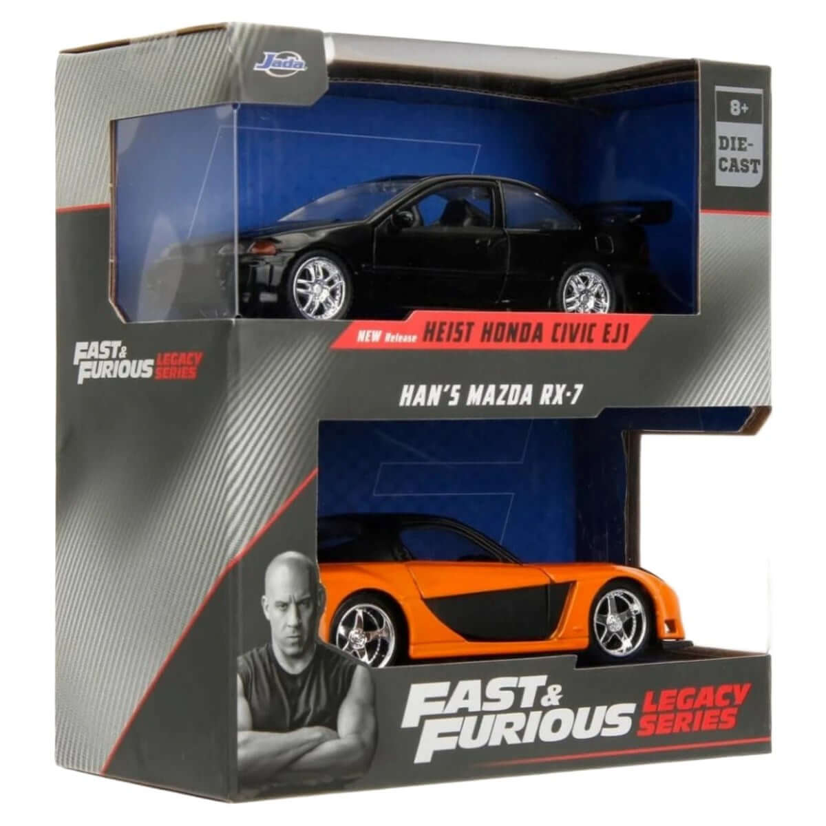 Jada Fast & Furious 2'li Araç Lancer Hans's RX-7 & 93 Civic