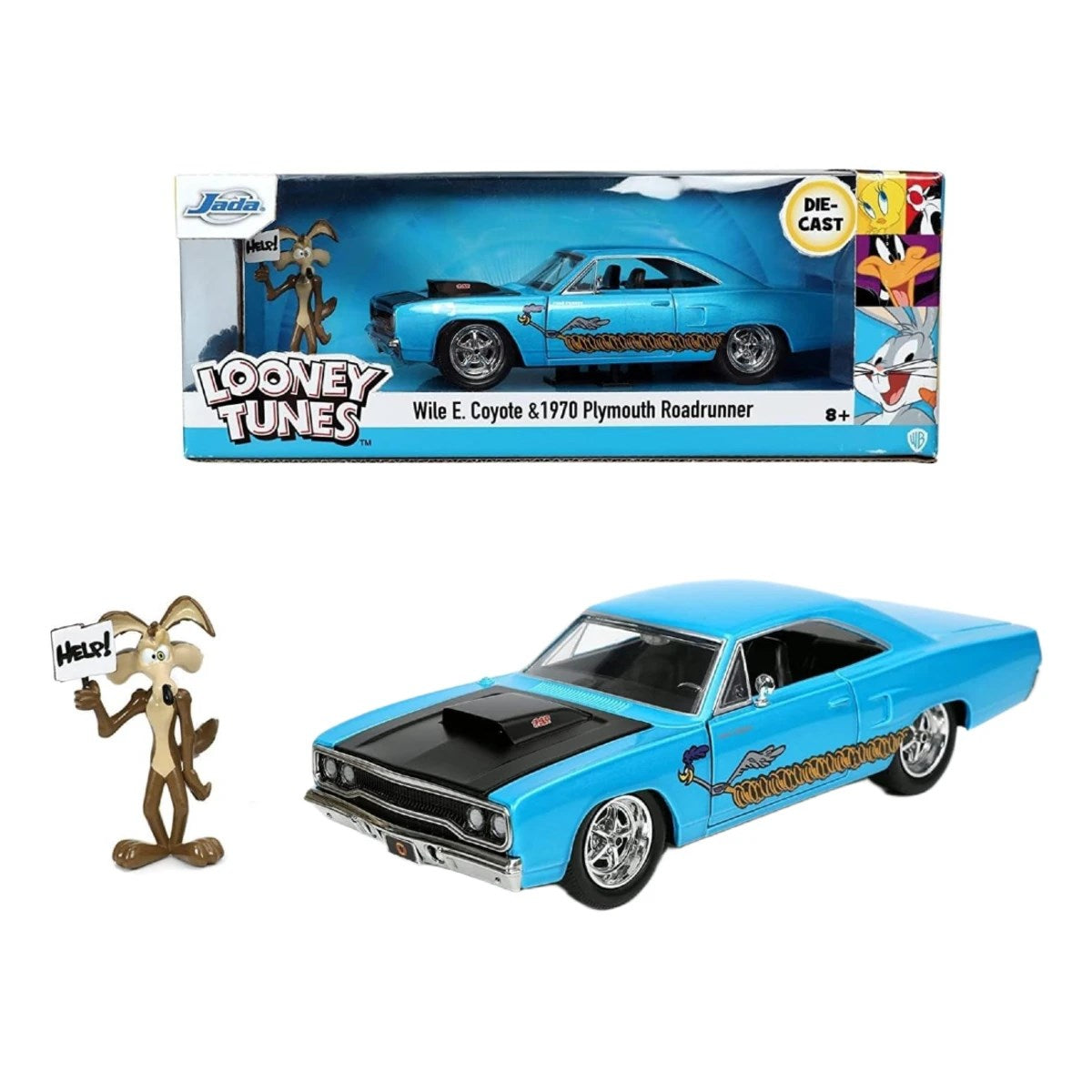 Jada Looney Tunes Roadrunner Plymouth 1970 Figür ve Araç