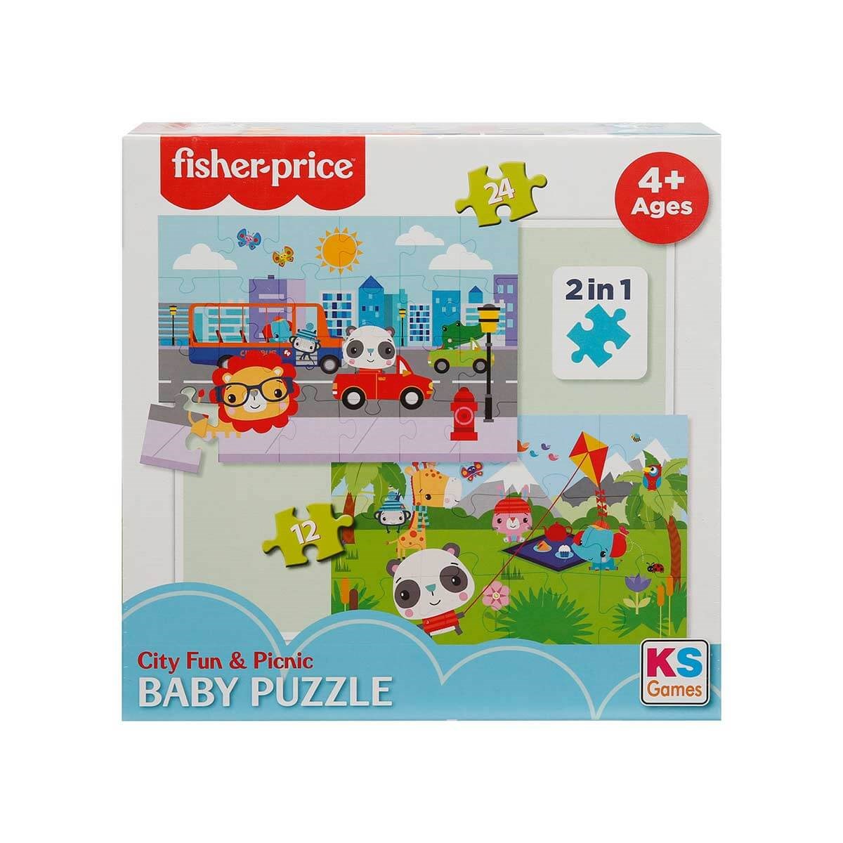 Ks Games Fisher Price Baby Puzzle City Fun Picnic 2in1