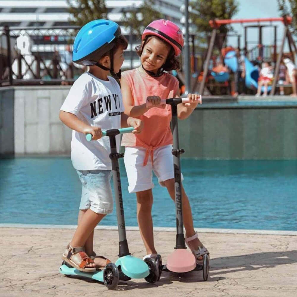 Let's Ride 3 Tekerlekli Katlanabilir Işıklı Scooter Somon