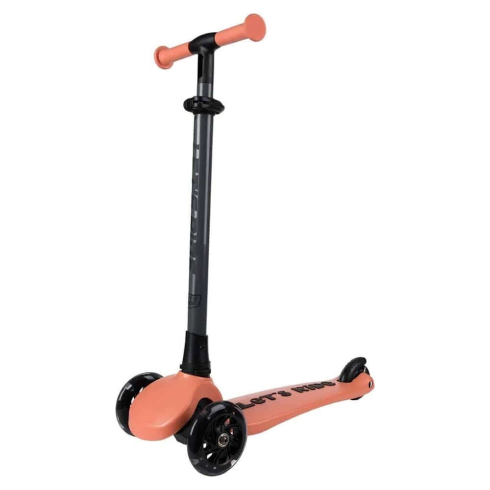 Let's Ride 3 Tekerlekli Katlanabilir Işıklı Scooter Somon