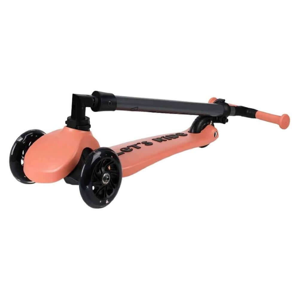Let's Ride 3 Tekerlekli Katlanabilir Işıklı Scooter Somon
