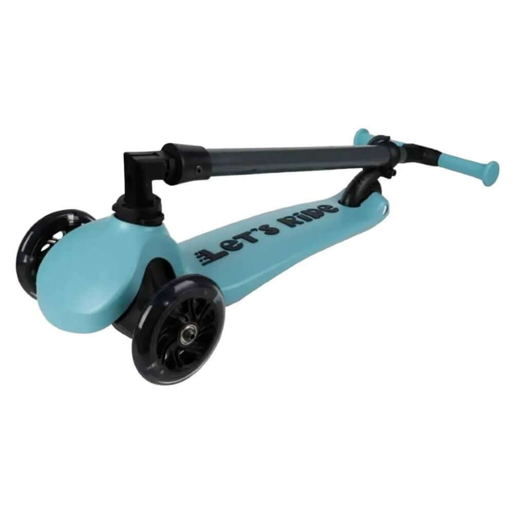 Let's Ride 3 Tekerlekli Katlanabilir Işıklı Scooter Turkuaz