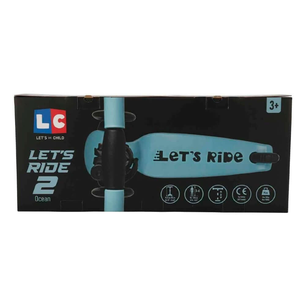 Let's Ride 3 Tekerlekli Katlanabilir Işıklı Scooter Turkuaz