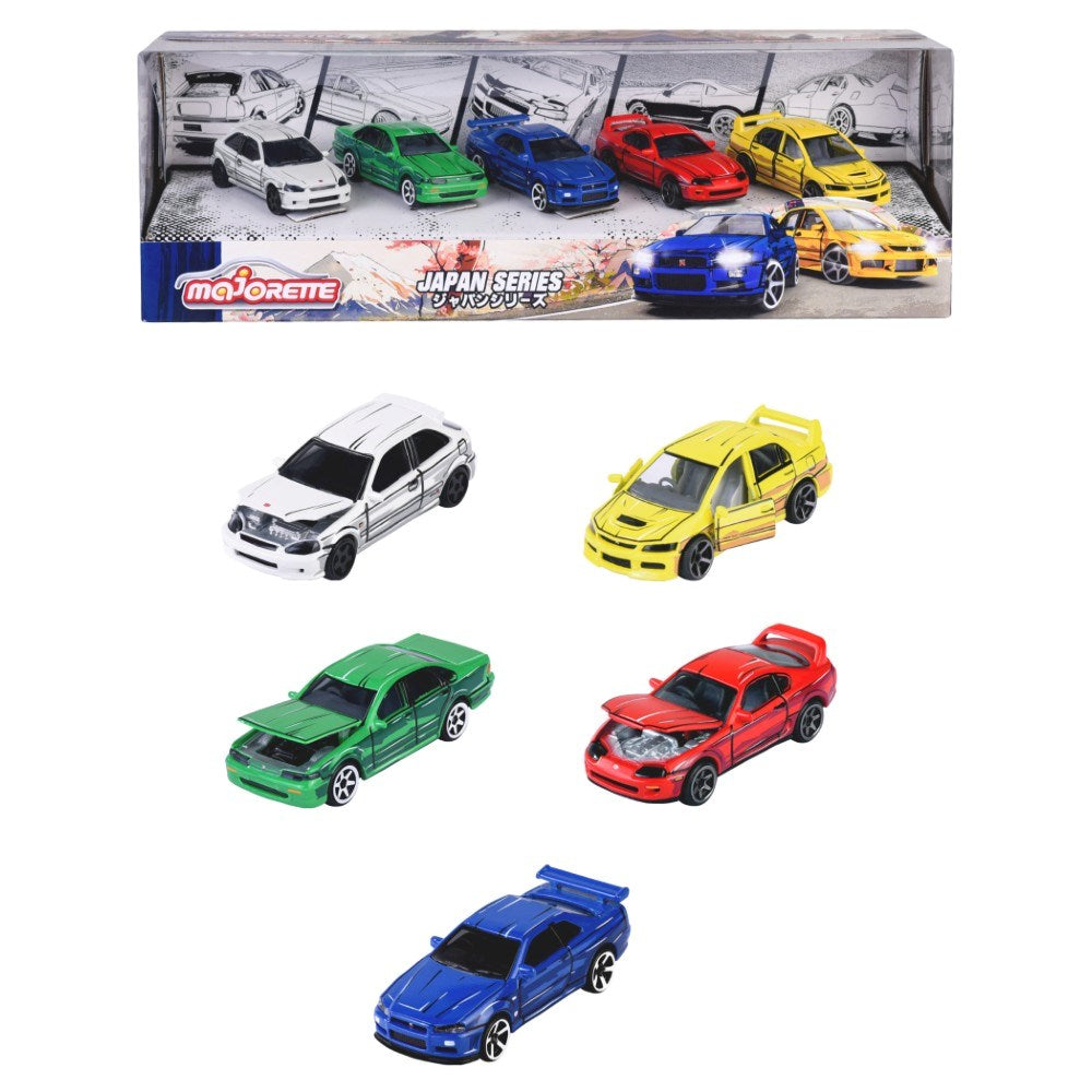 Majorette 5'li Diecast Koleksiyon Arabaları Seti Japan Series