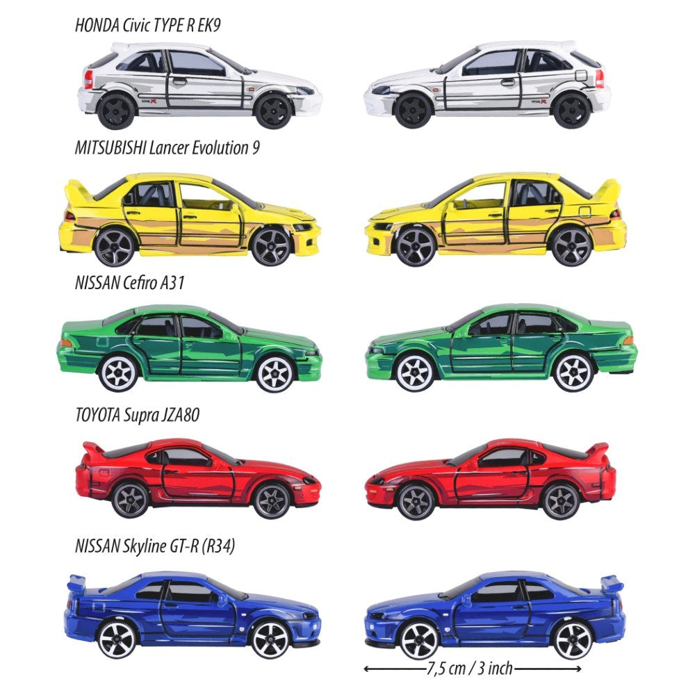 Majorette 5'li Diecast Koleksiyon Arabaları Seti Japan Series