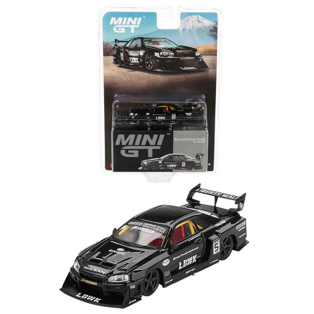 Mini GT Nissan LB ER34 Super Silhouette Skyline Black BL