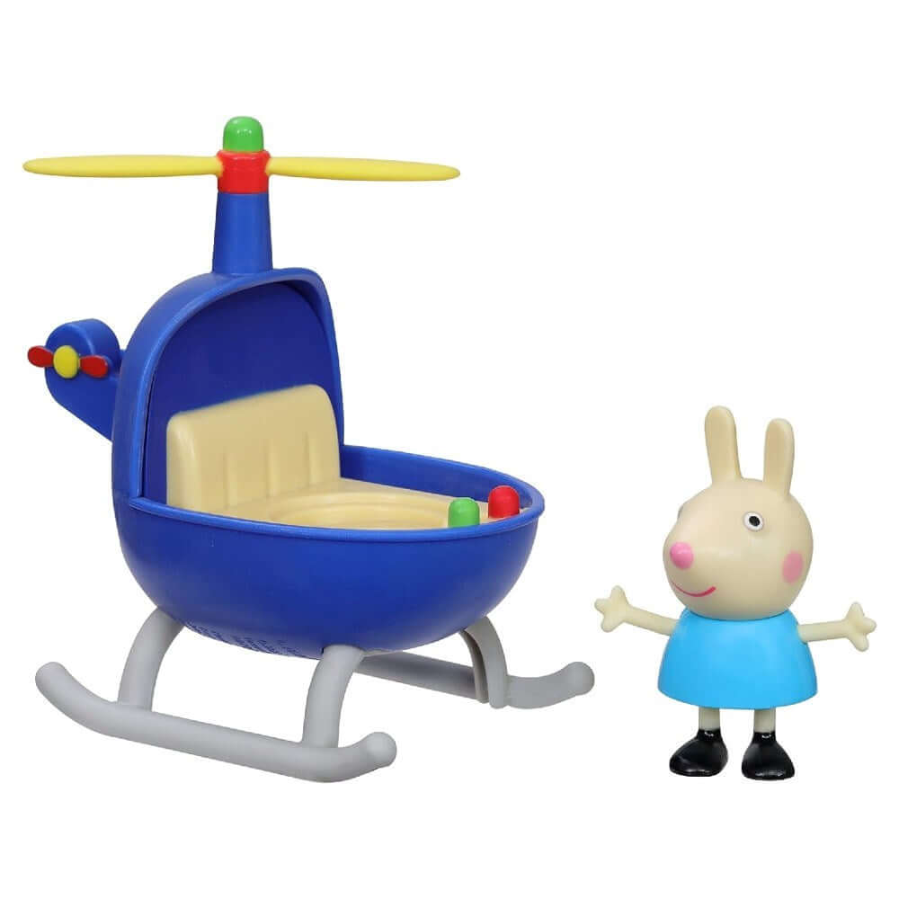 Peppa Pig Figür ve Araç Seti Rebecca Rabbit ve Mavi Helikopter