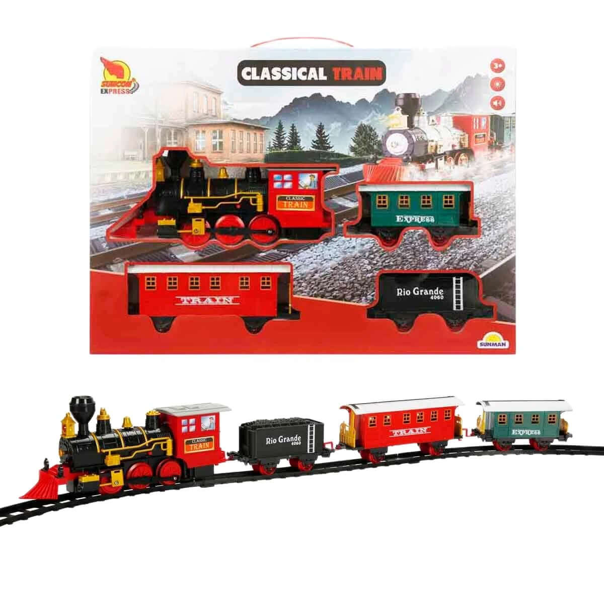 Suncon Sesli ve Işıklı Klasik Tren Seti 16 Parça