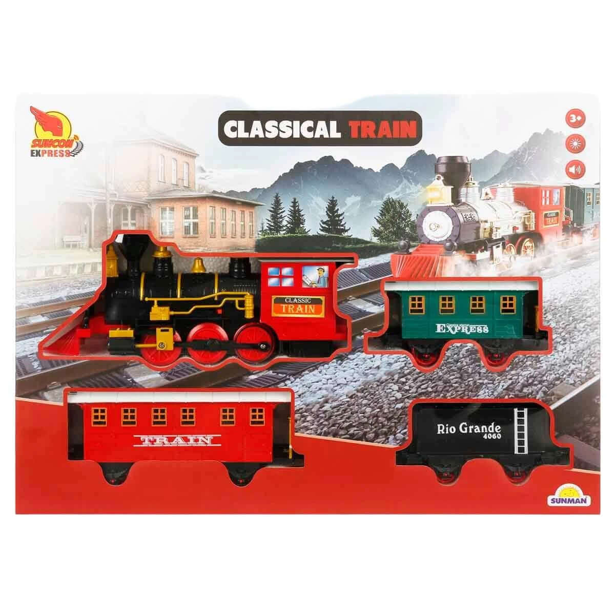 Suncon Sesli ve Işıklı Klasik Tren Seti 16 Parça