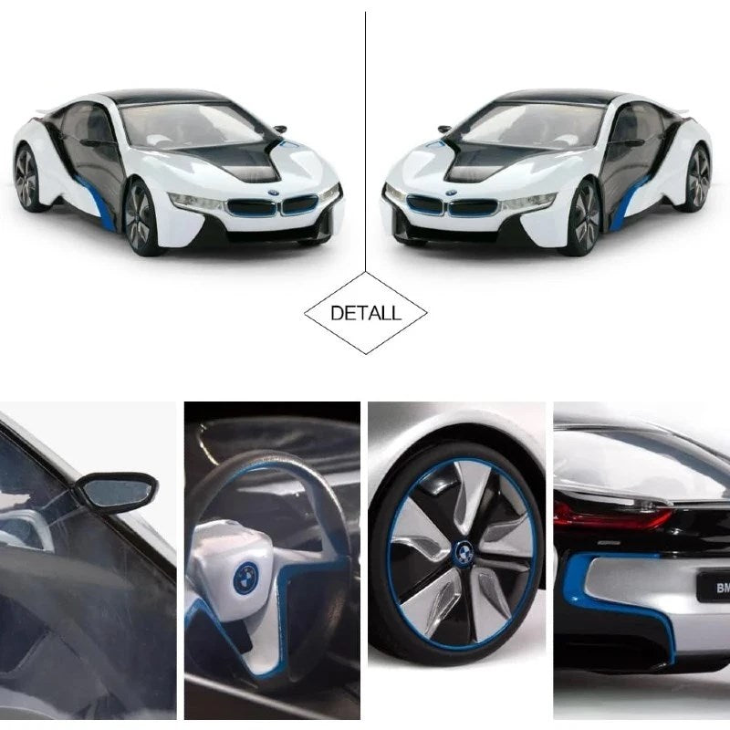Rastar Bmw i8 Uzaktan Kumandalı Işıklı Araba Beyaz detayları, şık tasarım ve işlevsellik ile öne çıkıyor.