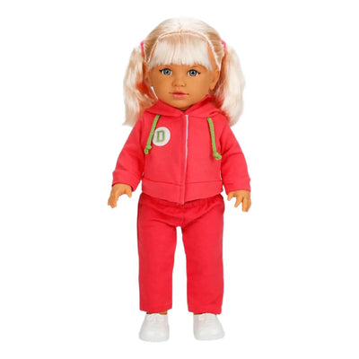 Dollz n More Tina Sporty Bebek 45 Cm Koyu Pembe Eşofmanlı