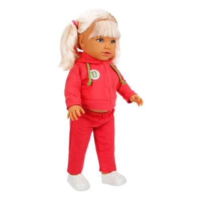 Dollz n More Tina Sporty Bebek 45 Cm Koyu Pembe Eşofmanlı