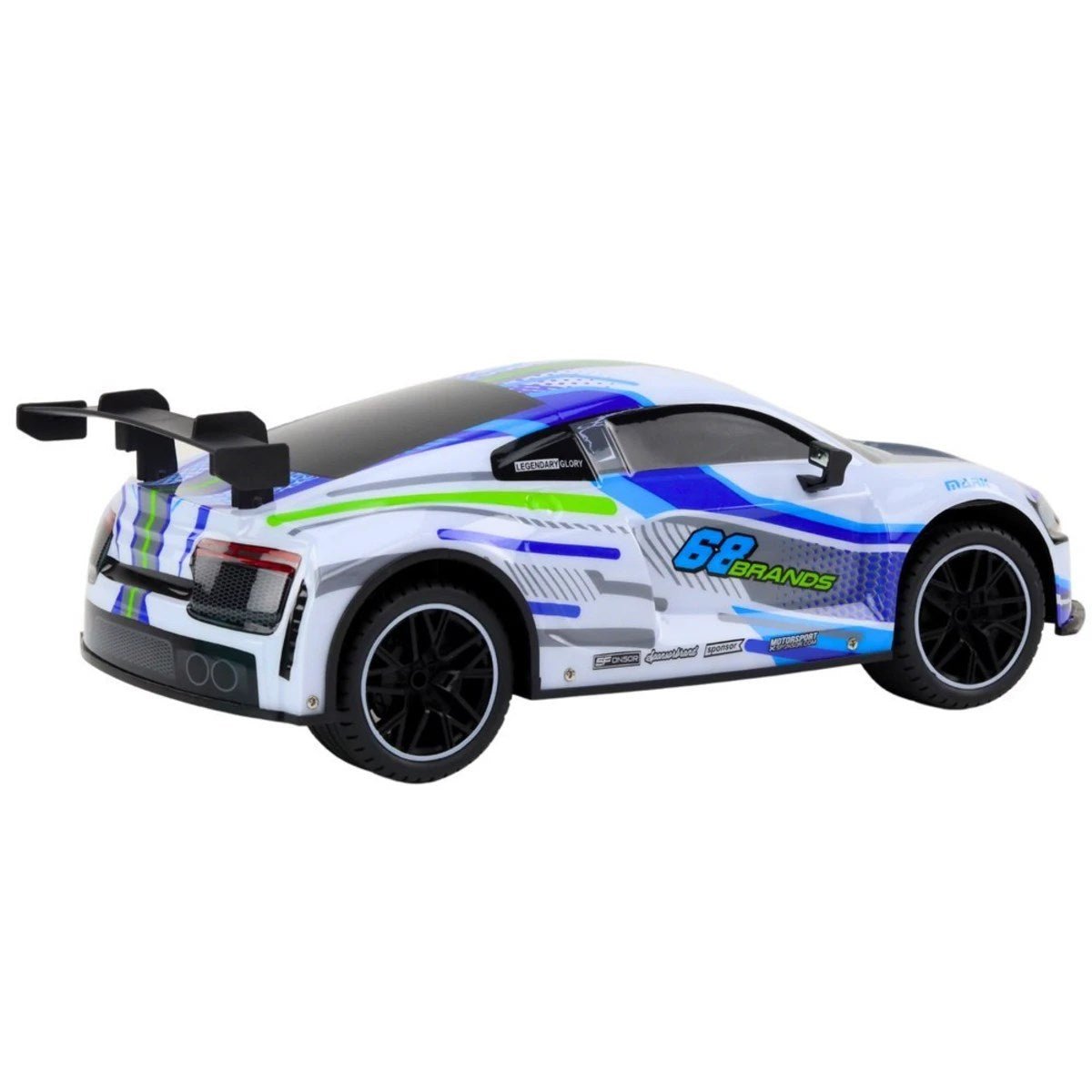 Auto Sportowe RC 1:10 25 km/h Maksimum Hızlı, 42 cm Dev Boyutlu ve Hassas Kontrollü Uzaktan Kumandalı Spor Yarış Arabası Beyaz - Roket Oyuncak