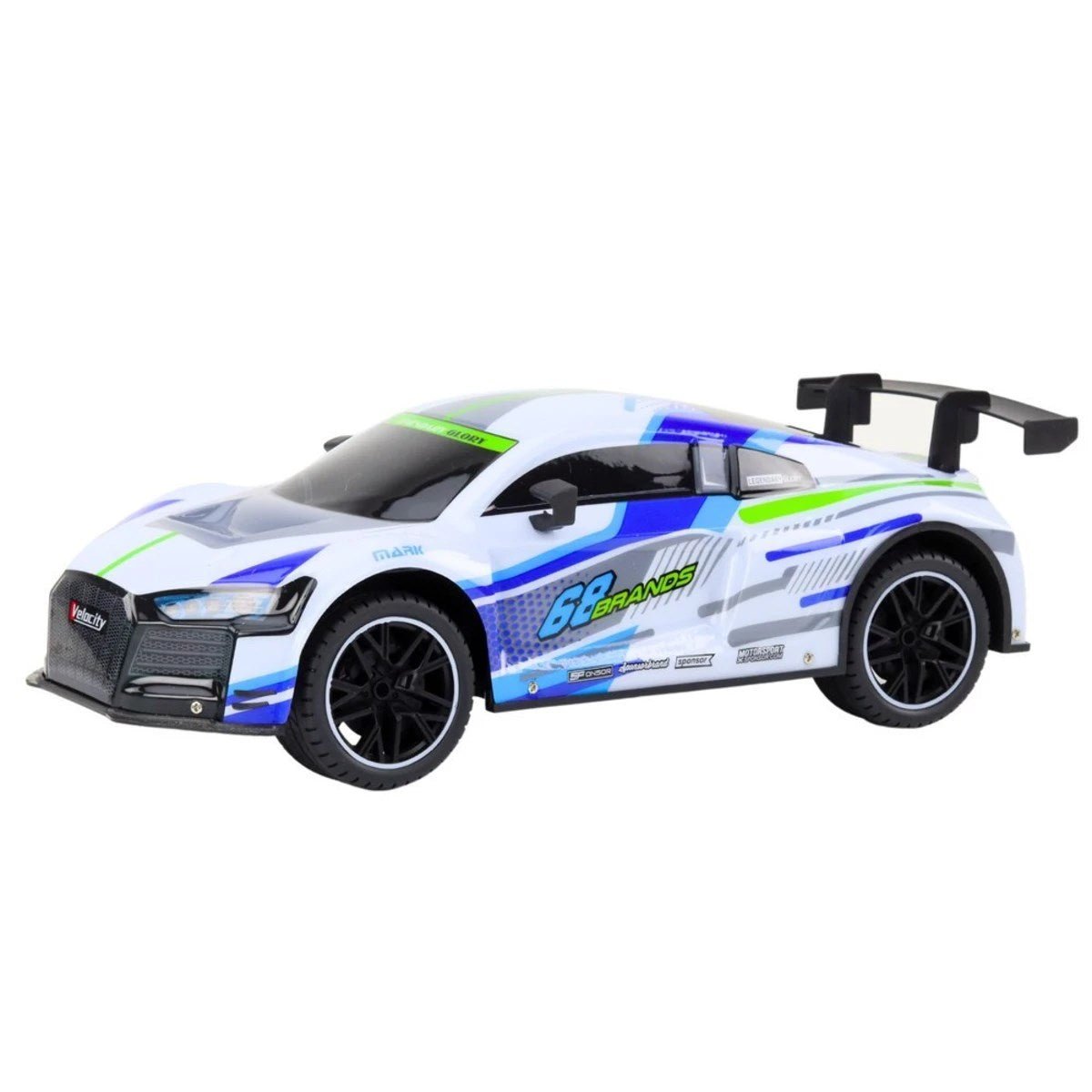 Auto Sportowe RC 1:10 25 km/h Maksimum Hızlı, 42 cm Dev Boyutlu ve Hassas Kontrollü Uzaktan Kumandalı Spor Yarış Arabası Beyaz - Roket Oyuncak